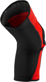 100% Ridecamp Knee Guards - Medium - Red/Black - Lightweight Motorcycle Protective Gear for Off-Road and Motocross Vehicles