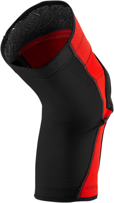 100% Ridecamp Knee Guards - Medium - Red/Black - Lightweight Motorcycle Protective Gear for Off-Road and Motocross Vehicles