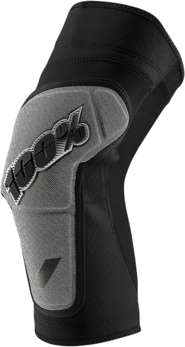 100% Ridecamp Knee Guards - Black/Gray - Small - Lightweight Protection for Off-Road and Trail Riding