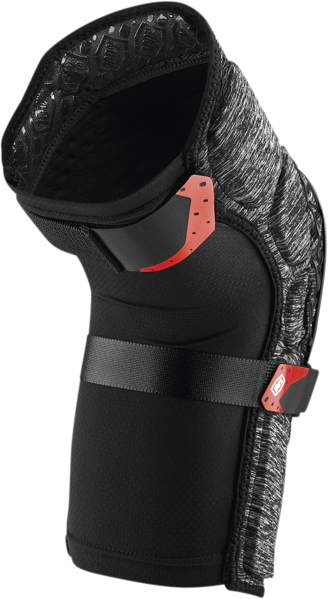 100% Surpass Knee Guards XL by 100% - Heather Gray/Black with Impact-Absorbing Features for Mountain Biking and BMX