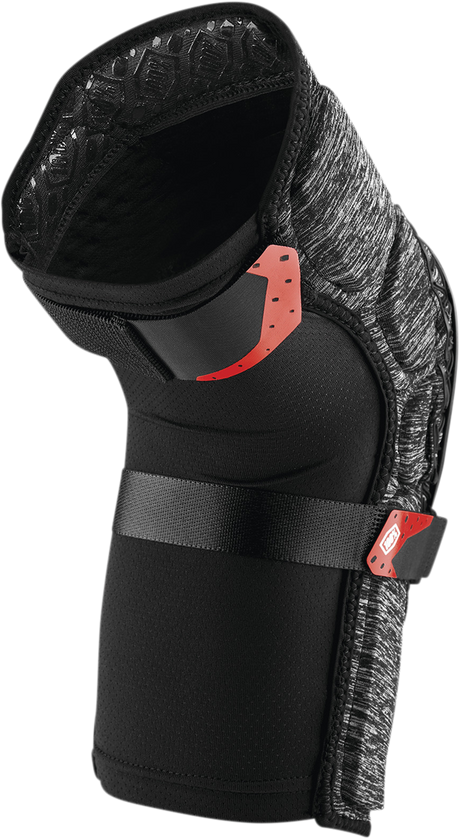 100% Surpass Knee Guards XL by 100% - Heather Gray/Black with Impact-Absorbing Features for Mountain Biking and BMX