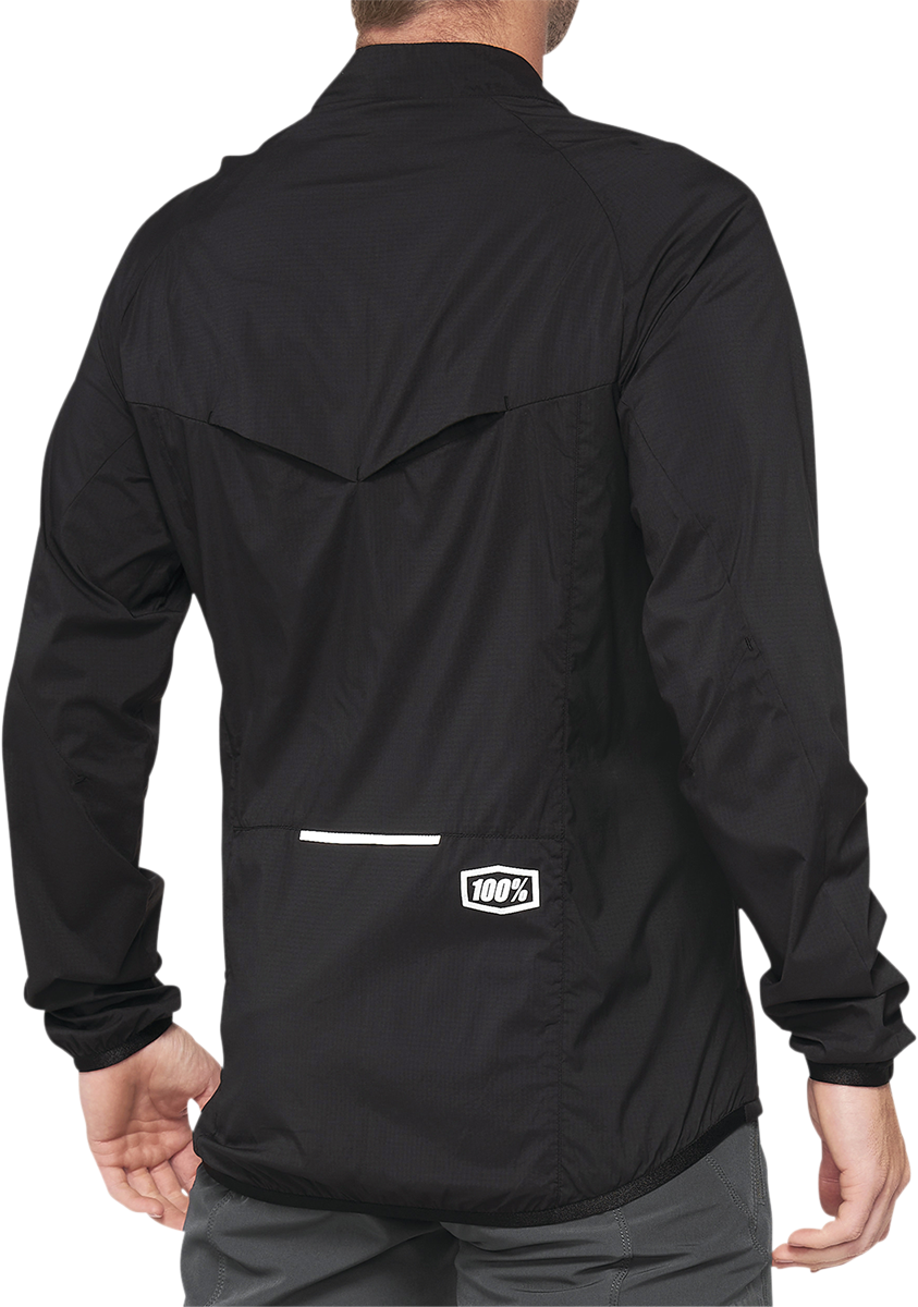 100% Corridor Stretch Windbreaker Jacket for Road and Trail – Black, Medium (Part No. 40042-00001)