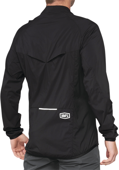 100% Corridor Stretch Windbreaker Jacket for Men - Black, XL - Part 40042-00003, Fits Road and Trail Bikes