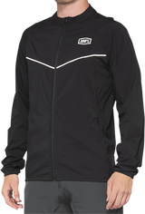 100% Corridor Stretch Windbreaker Jacket for Road and Trail – Black, Medium (Part No. 40042-00001)