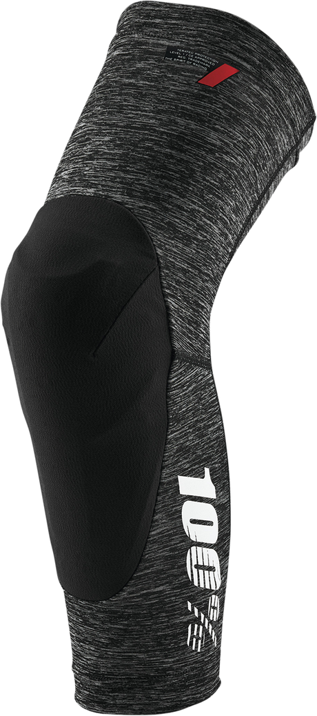 100% Teratec Knee Guards - Heather Gray/Black - Large | Compatible with ATV, Motorcycle, and Off-Road Vehicles