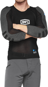 100% Tarka Long Sleeve Body Armor 2XL - Black with SmartShock® Protection for Motorcycle Riding