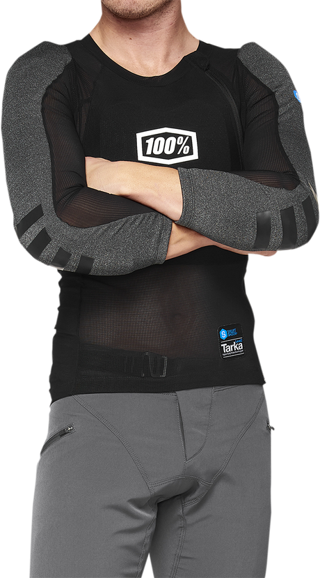 100% Tarka Long Sleeve Body Armor - Black - XL with SmartShock® Protection for Mountain Biking and Motocross