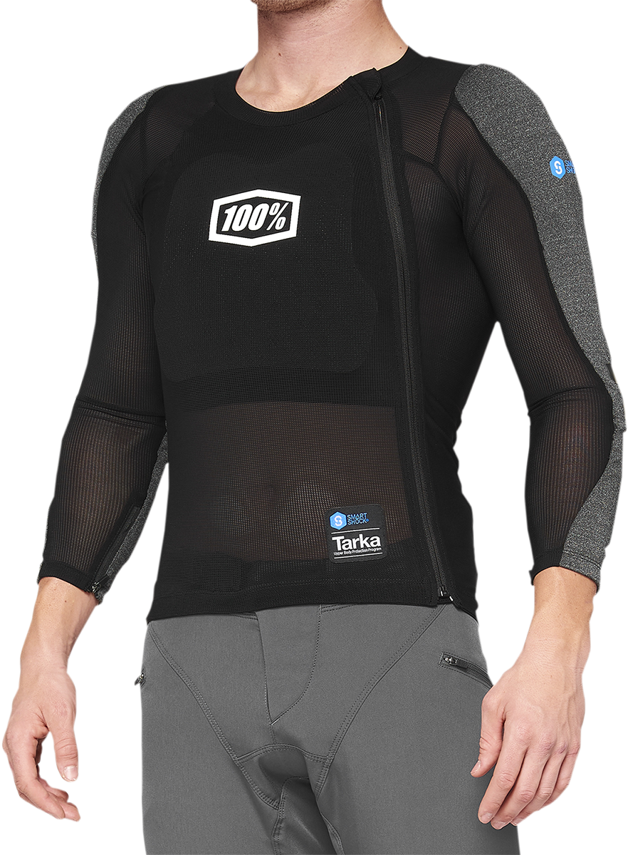 100% Tarka Body Armor Long Sleeve Black – Medium with SmartShock® Protection for Motorcycle and Off-Road Riders