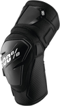 100% Fortis Knee Guards - Black, Large/X-Large Fit - Durable Protective Gear for Mountain Biking, BMX, and Off-Road Cycling