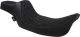 Drag Specialties Seats Extended Reach Predator III Seat for Harley FL '99-'07 with 6.5-Inch Driver Support, Black Stitching