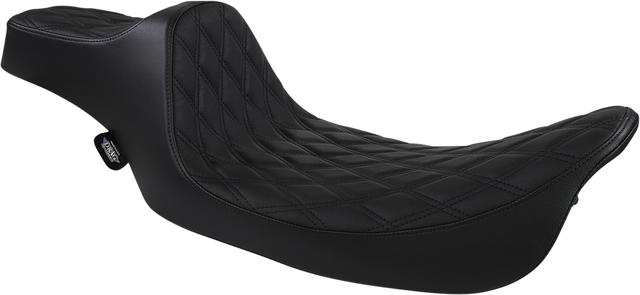 Drag Specialties Seats Extended Reach Predator III Seat for Harley FL '99-'07 with 6.5-Inch Driver Support, Black Stitching