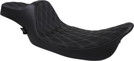 Drag Specialties Seats Extended Reach Predator III Seat for Harley FL Models 1999-2007 - Black with Silver Stitching