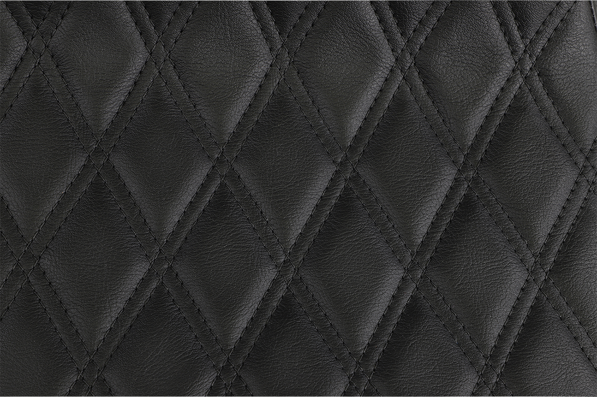 Drag Specialties Seats Extended Reach Predator III Seat for Harley FL '99-'07 with 6.5-Inch Driver Support, Black Stitching