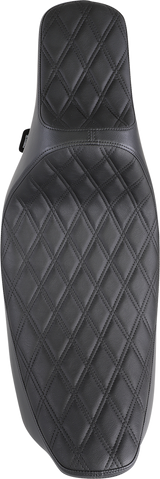 Drag Specialties Seats Extended Reach Predator III Seat for Harley FL '99-'07 with 6.5-Inch Driver Support, Black Stitching