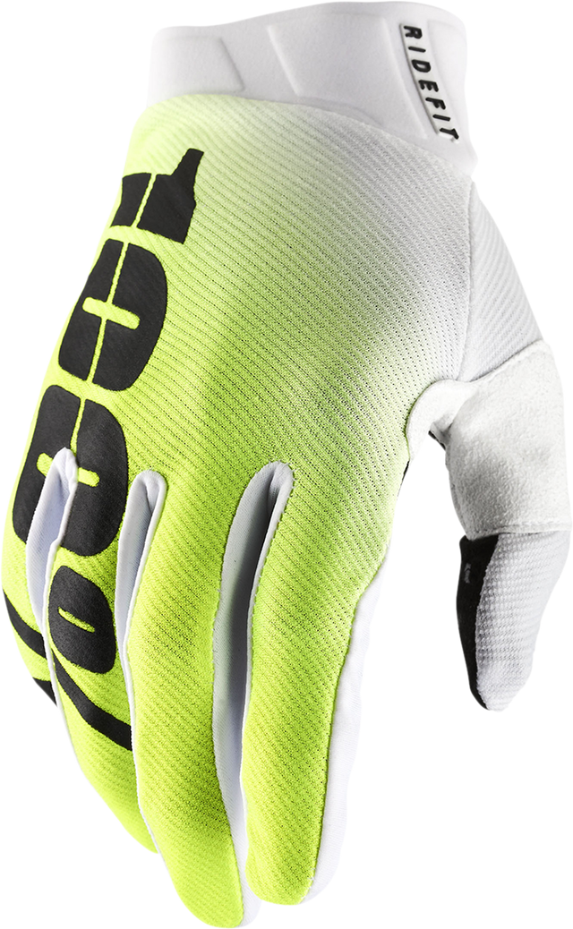 100% Ridefit Gloves - Korpo Yellow - Medium | Durable Cycling Gloves with Advanced Features for Road and Mountain Biking