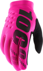 100% Brisker Gloves - Neon Pink, Medium - Soft-Shell Handwear for Cold Weather with Grip and Visibility Features