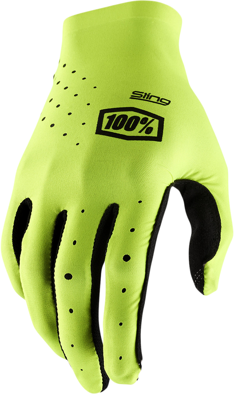 100% Sling MX Gloves - Fluorescent Yellow, Medium – Motocross Gloves for Off-Road and Trail Riding with Enhanced Breathability and Comfort