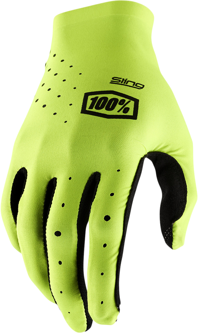100% Sling MX Gloves - Fluorescent Yellow, Medium – Motocross Gloves for Off-Road and Trail Riding with Enhanced Breathability and Comfort