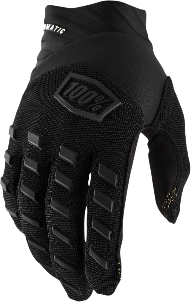100% Airmatic Gloves - Black/Charcoal, Large - Designed for Off-Road and Trail Riding