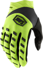 100% Youth Airmatic Gloves – Fluo Yellow/Black – Large, Designed for Smaller Riders with Enhanced Comfort and Control