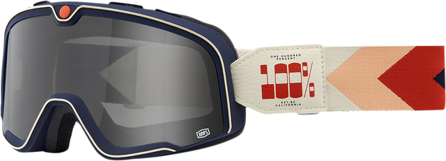 100% Barstow Goggle with Teluride Smoke Lens - Perfect for Off-Road and Motocross Vehicles