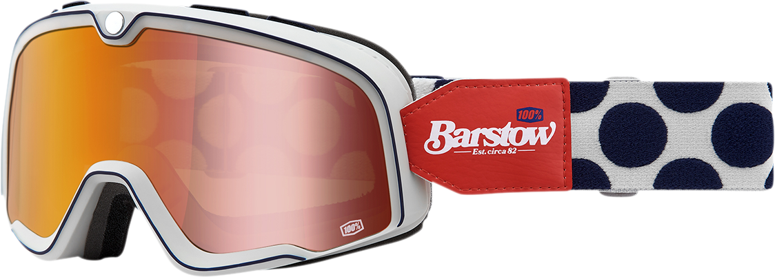 100% Barstow Goggle Hayworth with Red Mirror Lens - Perfect Fit for ATV and Off-Road Vehicles