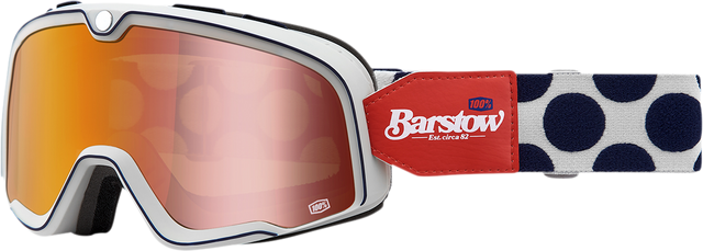 100% Barstow Goggle Hayworth with Red Mirror Lens - Perfect Fit for ATV and Off-Road Vehicles
