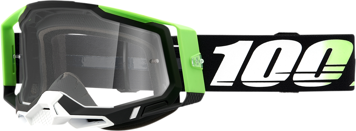 100% Racecraft 2 Goggle Kalkuta with Clear Lens - Model 50009-00006 for Off-Road and Motocross