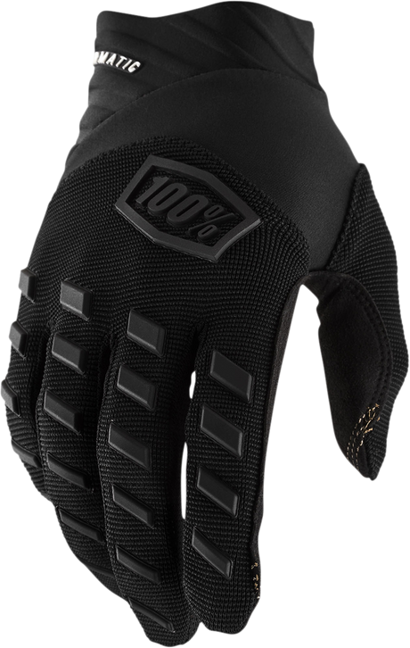 100% Airmatic Gloves - Black/Charcoal Small - Durable Neoprene Cuff and Mesh Ventilation for Motorcycle Riding