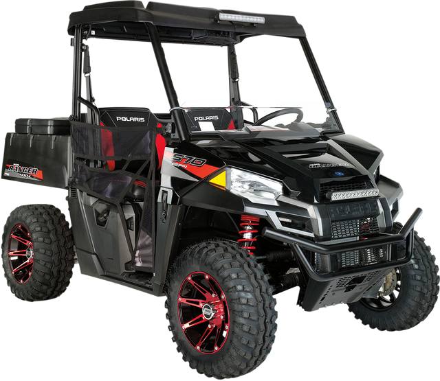 Moose Offroad 387X Rear Wheel - 12x8 Inches, 4/156 Bolt Pattern, Anodized Red and Black Finish, Fits Jeep Wrangler, Toyota Tacoma, Ford Ranger, and More