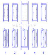 King Engine Bearings Chrysler 426CI/440CI V8 OHV1 (STD Size) Crankshaft Main Bearing Set