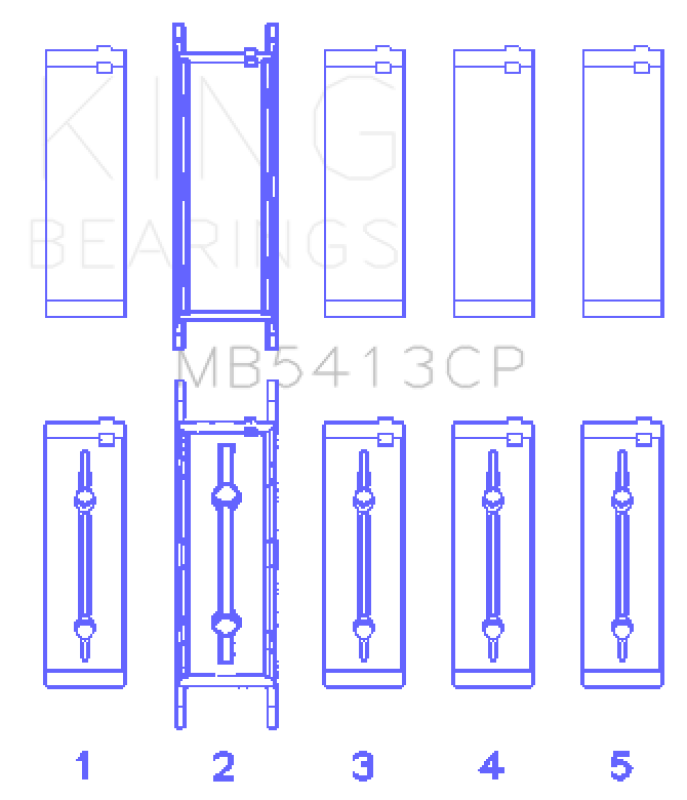 King Engine Bearings General Motors 134 Crankshaft Main Bearing Set (Set of 10)