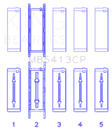 King Engine Bearings General Motors 134 Crankshaft Main Bearing Set (Set of 10)