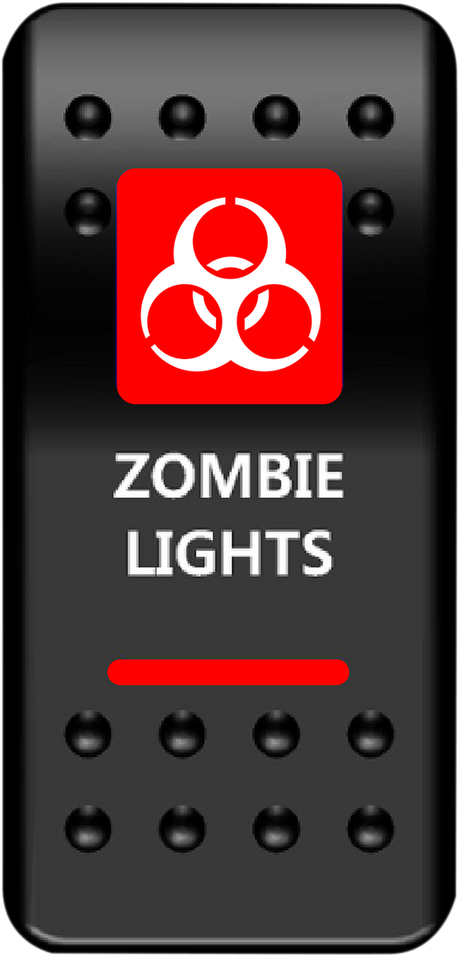 MOOSE OFFROAD Rocker Switch - Zombie Lights - Red ZMB-PWR-R