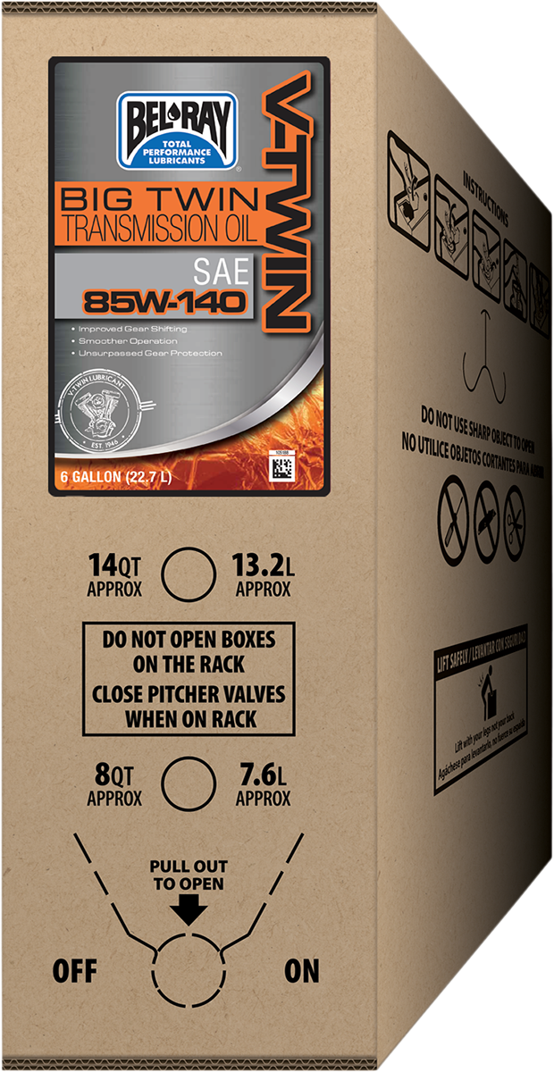 BEL-RAY Big Twin Transmission Oil - 6 U.S. Gallon Bag-In-Box for Harley-Davidson Big Twin Models