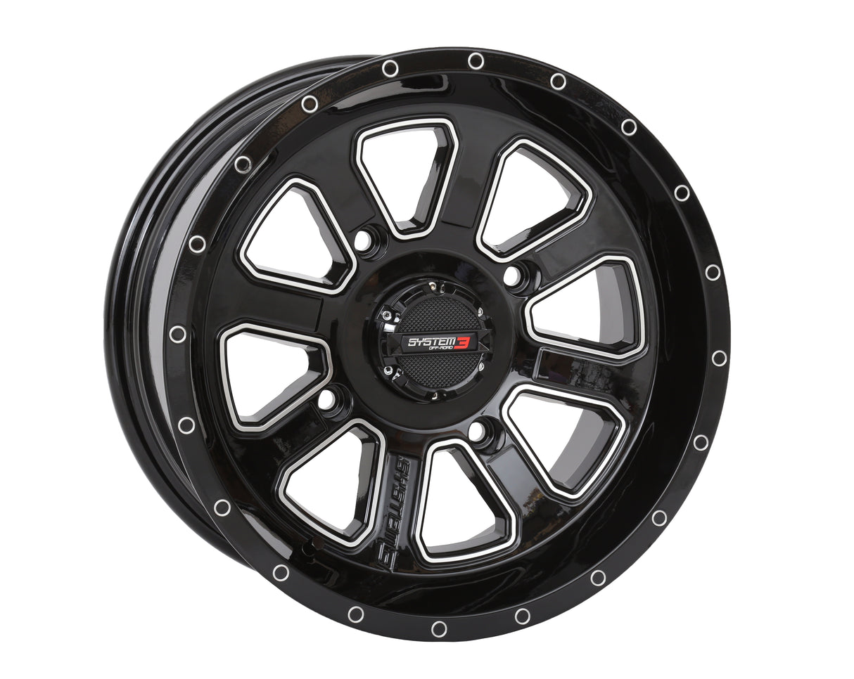 St4 Wheel 14x7 4+3 (+10mm) 4/110 Gloss Black/Machined