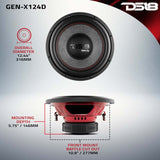 DS18 GEN-X124D 12-Inch 450W RMS Dual Voice Coil Subwoofer for Car Audio Systems