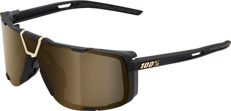 100% Eastcraft Sunglasses - Soft Tact Black Frame with Soft Gold Mirror Lens - Fits ATV, Dirt Bike, and Motorcycle
