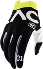 100% Racr iTrack Gloves Small - Black with Mesh and Clarino Palm for Motorcycle Riding