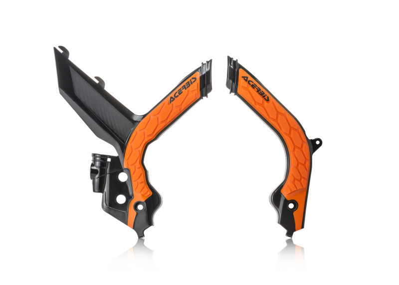 Acerbis 2733445229 X-Grip Frame Guards for KTM 125-450 SX/SX-F/XC-F/XC (2019-2022) – Black with Orange Accents