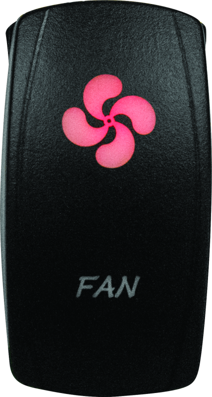 DragonFire Racing Lighted Switch Fan On/Off – Red, Part #521382