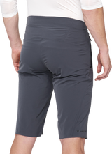 100% Celium Shorts Charcoal US 30 - Lightweight Nylon/Spandex Riding Shorts with BOA® Fit System and Secure Zipper Pockets
