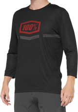 100% Airmatic 3/4 Sleeve Jersey - Black/Red, Medium - Designed for Trail Riding and Comfort