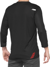 100% Airmatic 3/4 Sleeve Jersey - Black/Red, Medium - Designed for Trail Riding and Comfort
