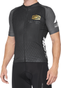 100% Exceeda Short-Sleeve Jersey for Men - Black and Charcoal, XL | Bicycle Cycling Jersey with Moisture Management and Reflective Elements