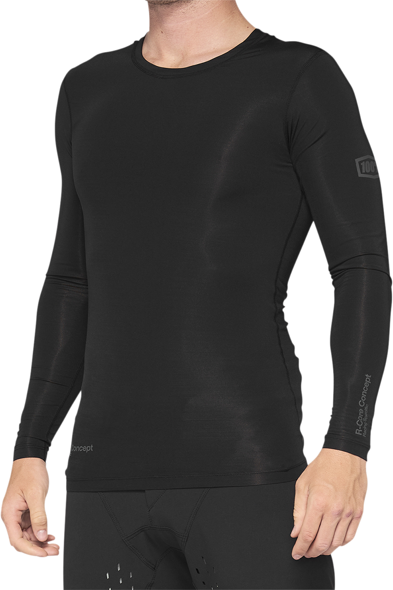 100% R-Core Concept Long-Sleeve Jersey - Black – Medium | Designed for motocross and off-road riding