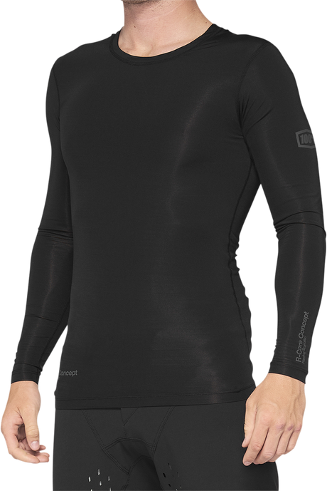 100% R-Core Concept Long-Sleeve Jersey - Black – Medium | Designed for motocross and off-road riding