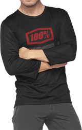100% Airmatic 3/4 Sleeve Jersey - Black/Red, Size XL - Perfect for Trail Riding, Fits Honda CR-V, Ford F-150, Toyota RAV4, Chevrolet Silverado