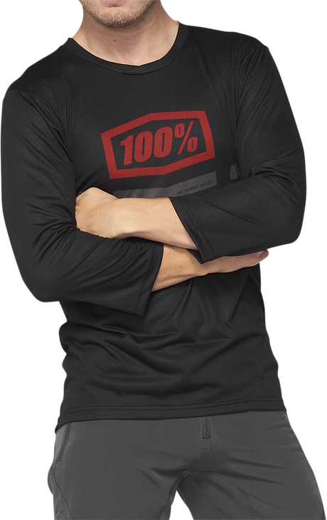 100% Airmatic 3/4 Sleeve Jersey - Black/Red, Size XL - Perfect for Trail Riding, Fits Honda CR-V, Ford F-150, Toyota RAV4, Chevrolet Silverado