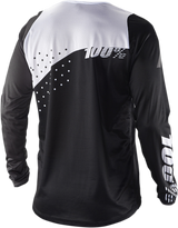 100% R-Core Long-Sleeve Jersey for Motorcycles - Black/White, Small - Part Number 40005-00010